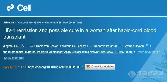 LD乐动体育全球首位女性艾滋治愈者出现ddPCR确认病毒载量