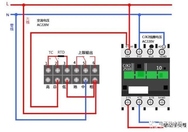 温度控LD乐动 乐动体育制常见电路实物接线图(图6) 温度控LD乐动 乐动体育制常见电路实物接线图(图6)
